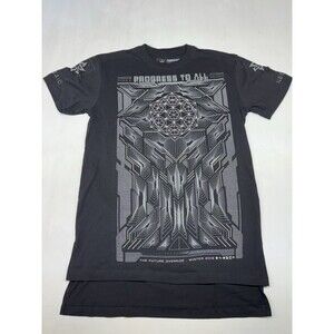 Neo4ic Quantum Droptail Graphic Gaming Short Sleeve Shirt Black AOP Men’s Large